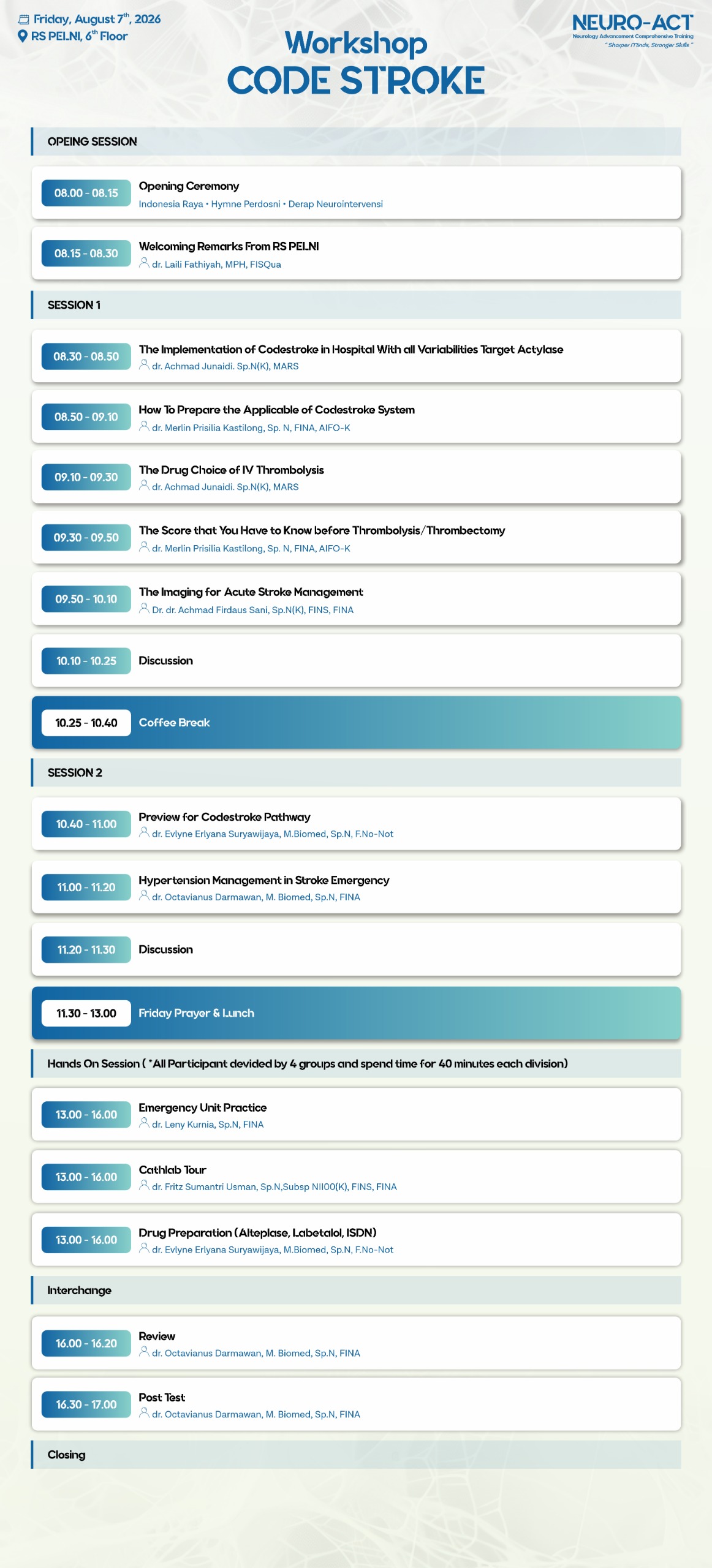 Code Stroke Schedule